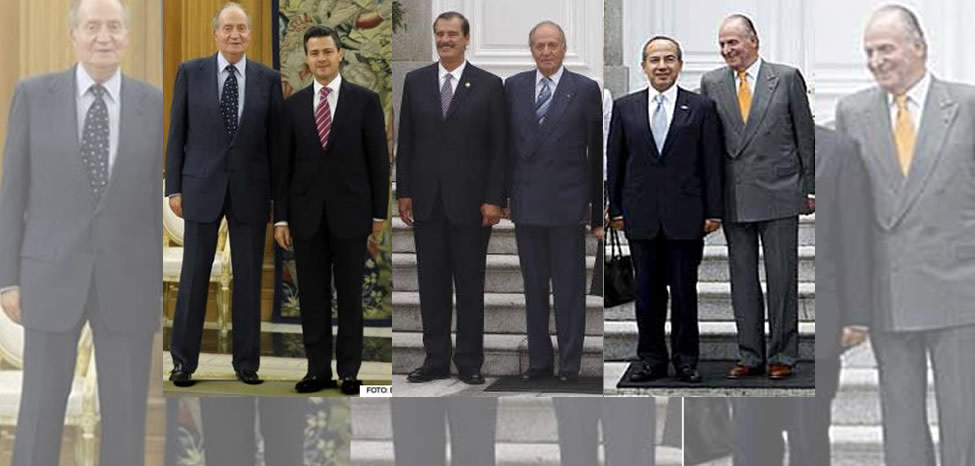 Juan Carlos de España y los presidentes de México