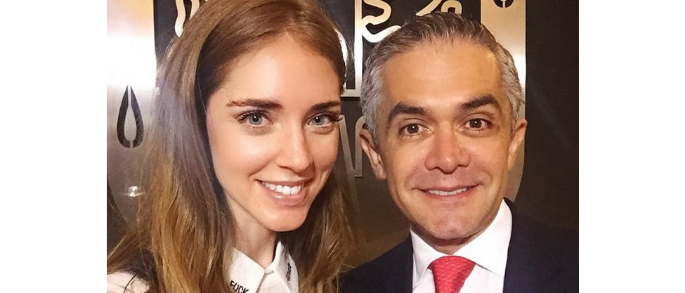 Miguel Ángel Mancera recibe a la blogger Chiara Ferragni