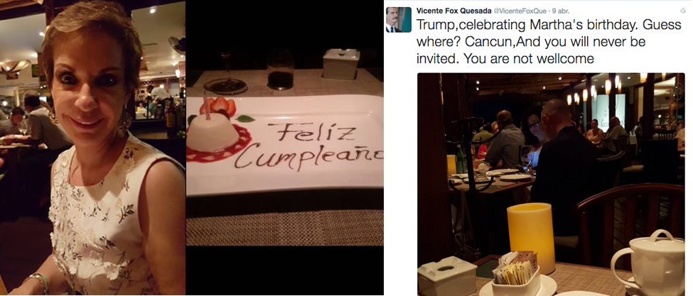 Vicente Fox festeja a Marta Sahagún y ataca a Trump