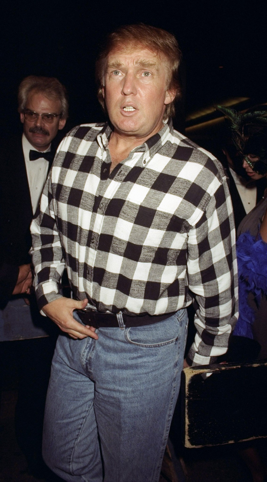 UNITED STATES - OCTOBER 31:  Donald Trump attending Halloween party thrown by Naomi Campbell and Kate Moss at the Supper Club to kick off Fashion Week.  (Photo by Richard Corkery/NY Daily News Archive via Getty Images)