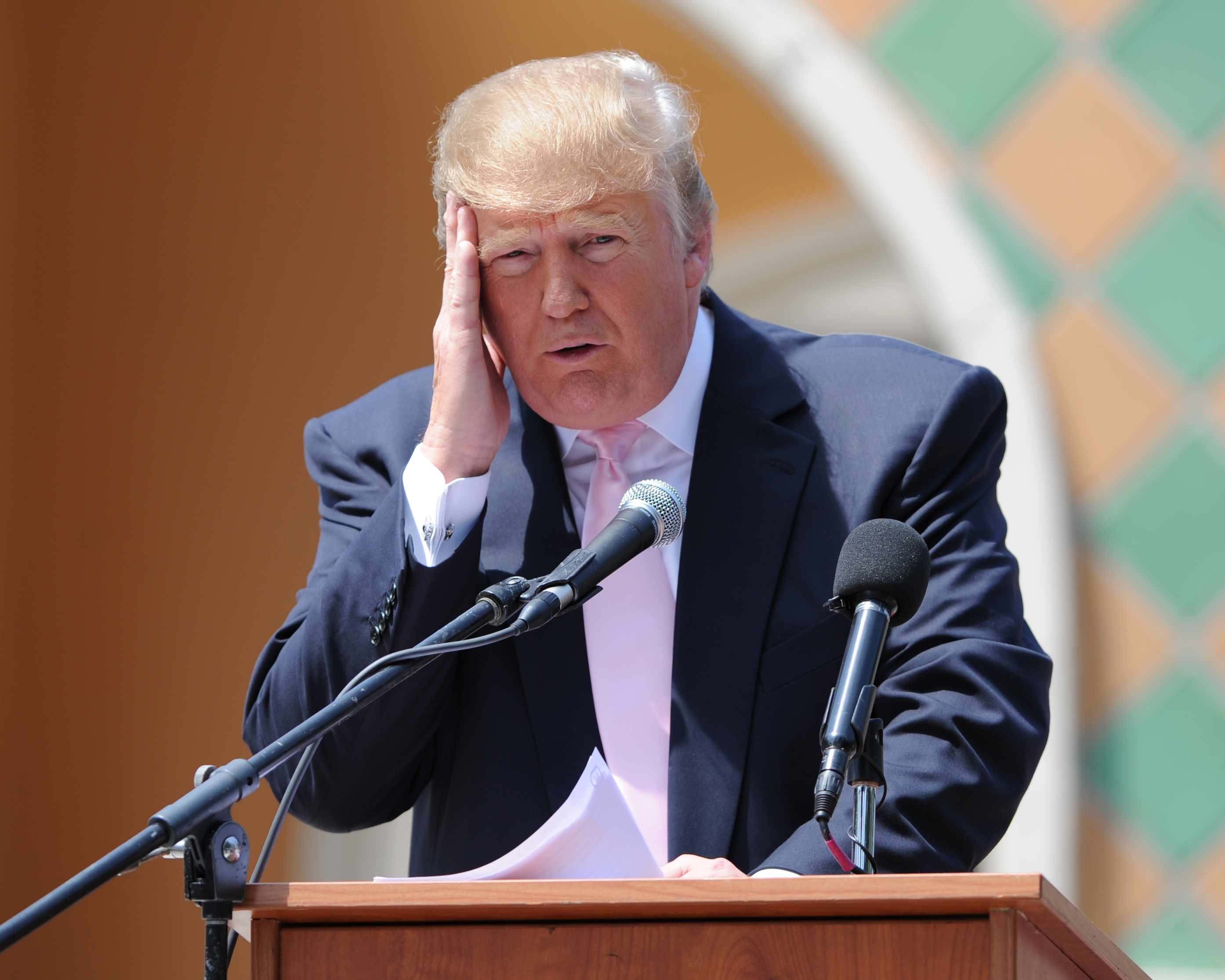 BOCA RATON, FL - APRIL 16:  Donald Trump attends South Florida Tax Day Tea Party Rally on April 16, 2011 in Boca Raton, Florida. (Photo by Larry Marano/Getty Images)