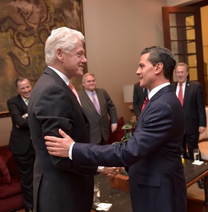 Peña recibió a Bill Clinton en Los Pinos acompañado del secretario de Relaciones Exteriores, José Antonio Meade / FOTO: presidencia.gob.mx